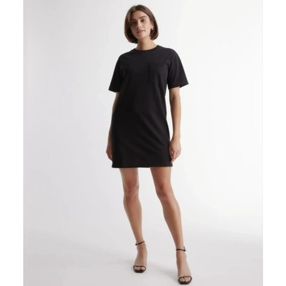 Quince 100% Organic Cotton *In Red* Jersey Relaxed T-Shirt Dress Small New